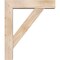 Ekena Millwork Traditional Block Smooth Bracket w/ Offset Brace, Douglas Fir, 5 1/2"W x 22"D x 26"H BKT0604X22X26TRA05SDF - alternate 4
